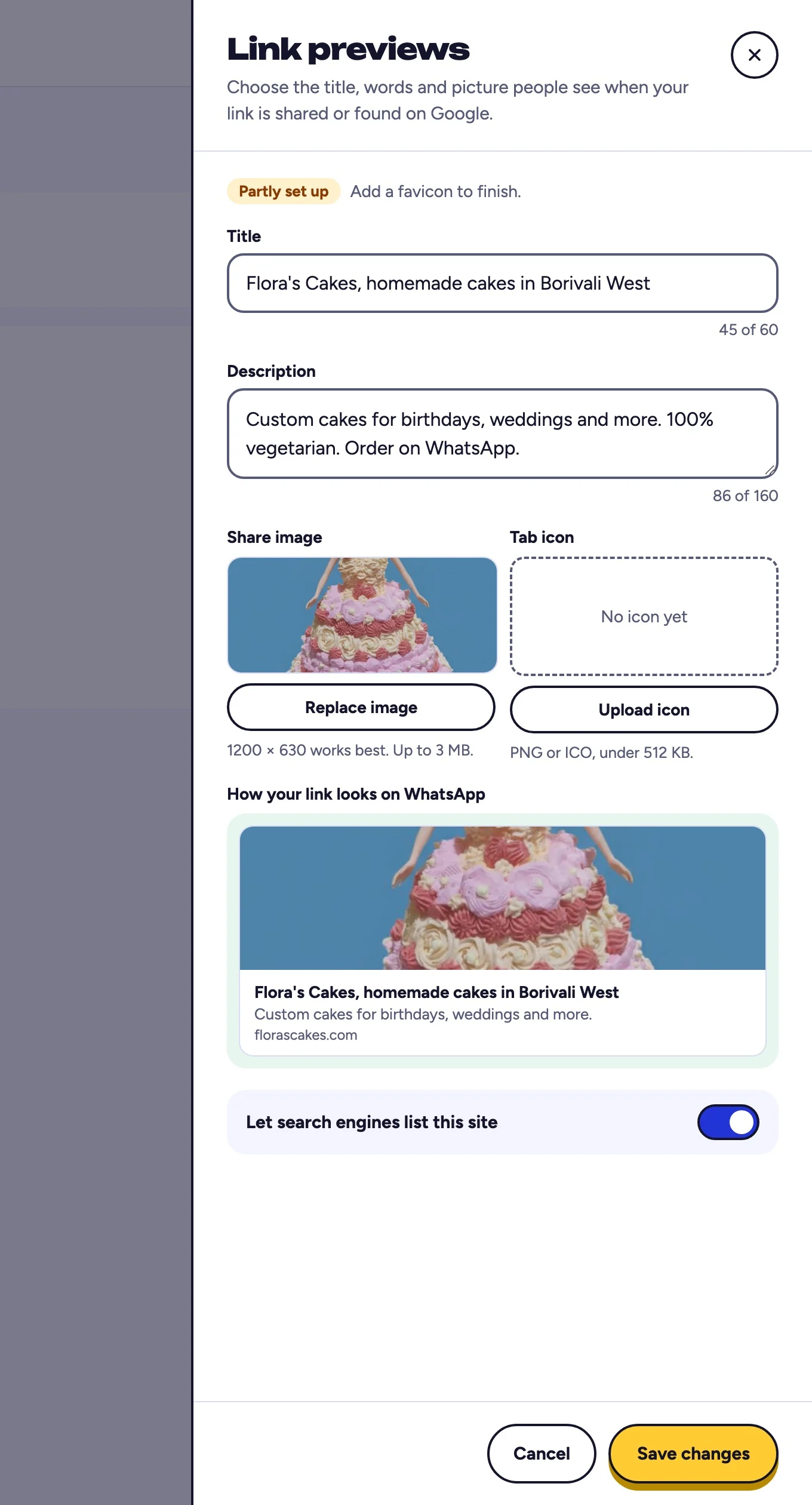 Screenshot: a counter under each box.